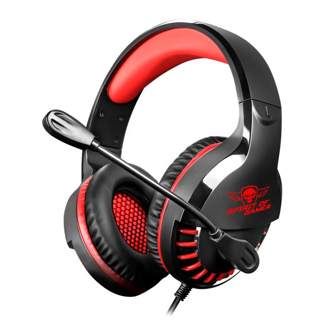 Spirit of Gamer PRO H3 Gamer Fejhallgató, Fekete-Piros, Headset Mikrofonnal, 2m kábellel (MIC-PH3MPRE)
