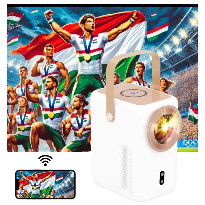 Projector TV L12 Full HD LED Projektor Natív 1920x1080p | WiFi | BlueTooth | Android 9.0 | 230 ANSI Lumen | Hordozható | Automata fókusz | MAGYAR nyelvű menüvel