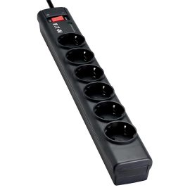   EATON PS6D túlfeszültségvédő elosztó, 6 hálózati aljzat csatlakozóval, 250V/10A 2500W max, fekete