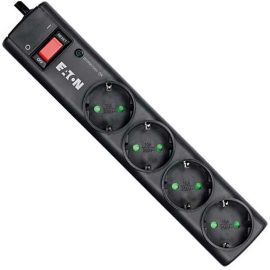   EATON PS4D túlfeszültségvédő elosztó, 4 hálózati aljzat csatlakozóval, 250V/10A 2500W max, fekete