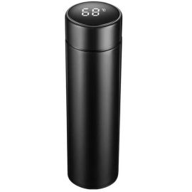   LED Kijelzős Dupla Falú Termosz, Hőtartó, Érintő Kijelzős Hőmérséklet Jelzővel, 500 ml, fekete