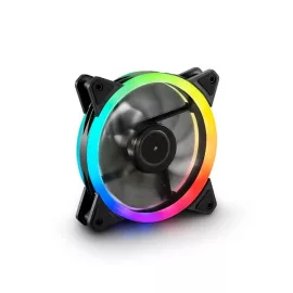   Sharkoon Cooler 12cm - SHARK Blades RGB (18.2dB; 94.8 m3/h; 1200rpm; 20x RGB Led; 3pin + 4pin csatlakozó; Gamer PC ház hűtésre) (4044951026876)