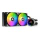 Sharkoon CPU Water Cooler Vízhűtés - S80 RGB AIO 240mm (max. 35 dB (A); max. 131.93 m3/h; 2x12cm, A-RGB LED, fekete) (4044951038008) (CG34972)