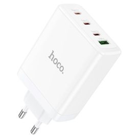   Hoco N31 Leader PD 100W GaN hálózati töltő, 3 db USB-C, és 1 db USB-A, USB-C/USB-C kábellel, fehér (N31)