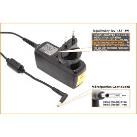   Acer Iconia Tab A100, A200, A500 12V 1.5A 18W gyári új tablet töltő (PSA18R-120P, AP.0180P.002)