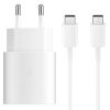 Samsung Galaxy-hoz 25W gyors Töltő + Kábel (USB-C to USB-C) S8, S9, S10, S20, S21, S22, S23, S24 fehér