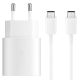 Samsung Galaxy-hoz 25W gyors Töltő + Kábel (USB-C to USB-C) S8, S9, S10, S20, S21, S22, S23, S24 fehér