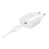 Samsung Galaxy-hoz 25W gyors Töltő + Kábel (USB-C to USB-C) S8, S9, S10, S20, S21, S22, S23, S24 fehér