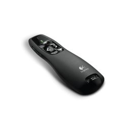   Logitech Lézer Prezenter R400, Vezeték Nélküli, Max 15m, Plug & Play, Töltöttség Jelző, Fekete (910-001356)