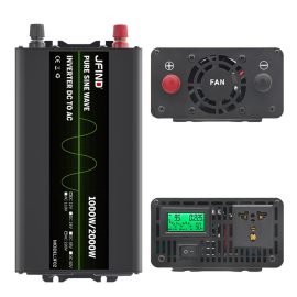   12V autós inverter 1000W / 2000W DC 12V átalakító AC 230V-ra, JFIND JF02 (B0209-1)