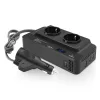 12V autós inverter 200W DC 12V átalakító AC 220V-ra, 2 hálózati csatlakozóval, 2db USB és 1db USB-C porttal, JFIND D0088 (D0088-2, 8300-2)