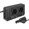 12V autós inverter 200W DC 12V átalakító AC 220V-ra, 2 hálózati csatlakozóval, 2db USB és 1db USB-C porttal, JFIND D0088 (D0088-2, 8300-2)