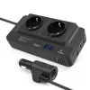 12V autós inverter 200W DC 12V átalakító AC 220V-ra, 2 hálózati csatlakozóval, 2db USB és 1db USB-C porttal, JFIND D0088 (D0088-2, 8300-2)