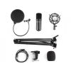 Sandberg Mikrofon - Streamer USB Microphone Kit (fekete; USB; Pop-filter; lökés-csillapító; állítható asztali tartókar)(126-07)