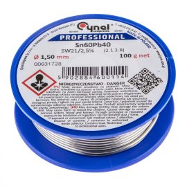   Forrasztó ón 1,5mm Sn60/Pb40% 100g Flux: SW26 2.5% (LUT0109-100)