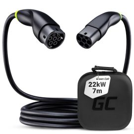   Green Cell GC Snap Type 2 EV töltőkábel elektromos autóhoz, Audi, Tesla, Hyundai, KIA, Ford, stb., 22kW, 32A, 7m, fekete (EVKABGC02)