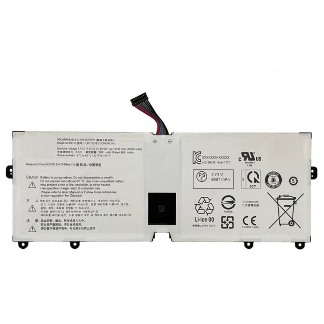 LG Gram 13Z980, 13Z990 helyettesítő új 4 cellás 10336mAh akkumulátor (LBS1224E, LBR1223E, LBV7227E)