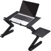 Univerzális laptoptartó állvány max. 17 colos laptophoz - multifunkciós, hűtőventilátorral, egértartóval, fekete