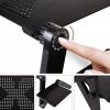 Univerzális laptoptartó állvány max. 17 colos laptophoz - multifunkciós, hűtőventilátorral, egértartóval, fekete