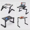 Univerzális laptoptartó állvány max. 17 colos laptophoz - multifunkciós, hűtőventilátorral, egértartóval, fekete