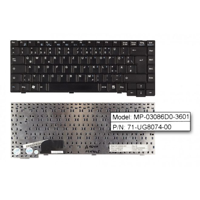 Fujitsu Amilo M1424 fekete német  Laptop billentyűzet