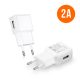 Univerzális 10W-os Apple és Samsung fehér USB-s telefon töltő (5V - 2A)