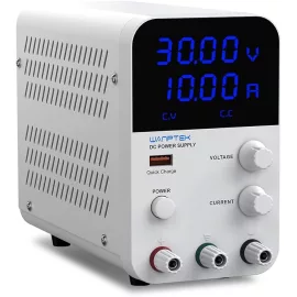   Wanptek GPS3010D Szabályozható Laboratóriumi Kapcsolóüzemű Tápegység, Labortáp — 0-30V / 0-10A, 300W, fehér