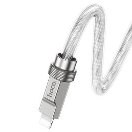   hoco. U113 iPhone, iPad 1 méteres USB-C-lightning szilikon adat és töltő kábel (gyorstöltő), szürke, 20W