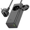 hoco. NS4 Sharp elosztó, 1 hálózati, 2 USB-C, 1 USB-A csatlakozóval, 65W GaN , fekete (NS4)