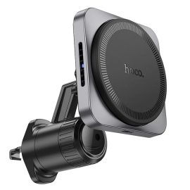   hoco. HW15 Autós Telefon Tartó és Gyorstöltő, fekete-szürke (HW15)