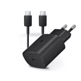   Samsung Gyári USB-C 25W Telefon és Tablet Adapter, Töltő + 1m USB-C töltőkábel (EP-TA800EBE + EP-DA705BBE)