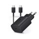 Samsung Gyári USB-C 25W Telefon és Tablet Adapter, Töltő + 1m USB-C töltőkábel (EP-TA800EBE + EP-DA705BBE)