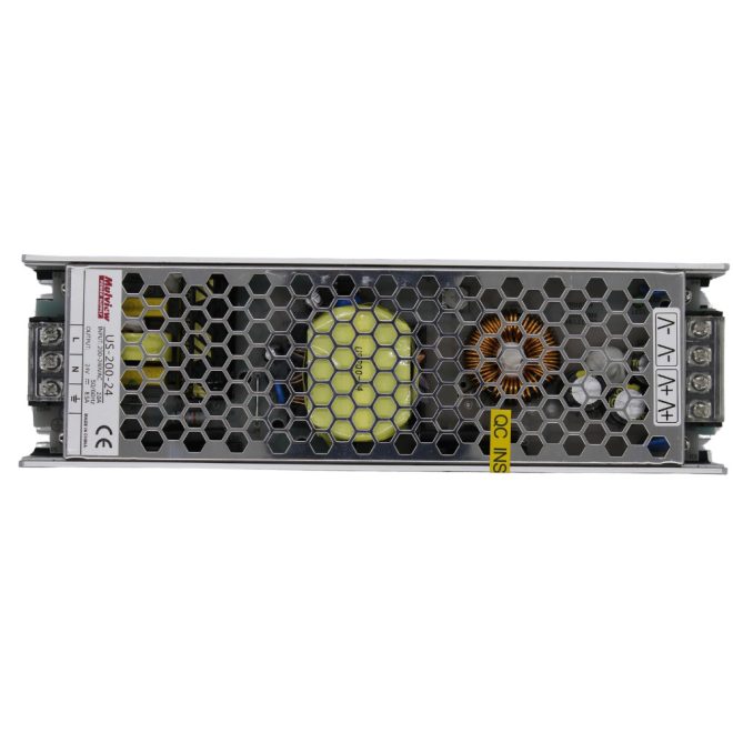 LED Tápegység 24V 8,5A 200W fémházas szerelhető ipari kapcsolóüzemű stabilizált tápegység, Mulview (US-200-24)