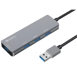   Sandberg USB HUB 4 port - praktikus USB elosztó átalakító 1x USB 3.0 és 3x USB 2.0 porttal, gyors adatátvitelhez, perifériák csatlakoztatásához, laptophoz és PC-hez