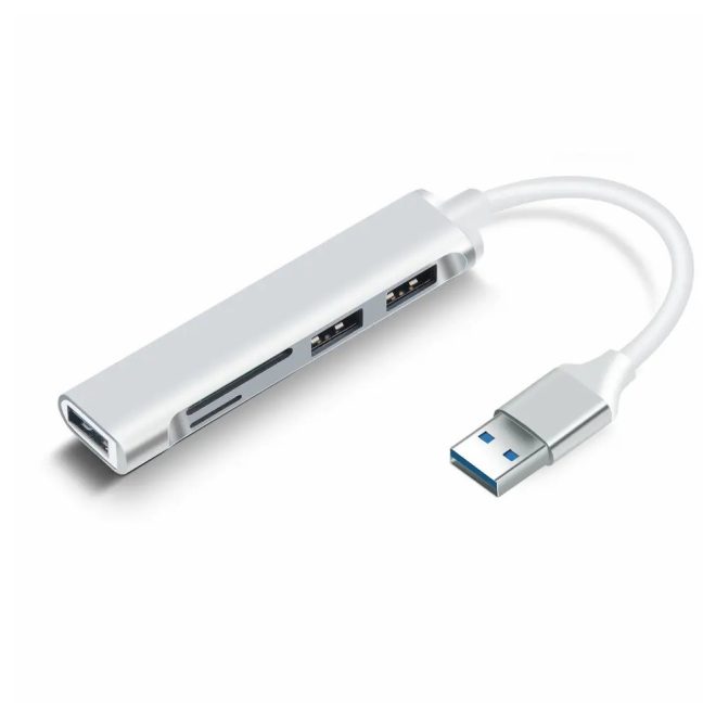 USB 3.0 HUB átalakító a következőkre: 3xUSB 3.0, SD/microSD kártya (BLACKBIRD - BH1472)
