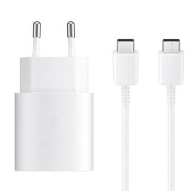  Samsung Gyári USB-C 25W Telefon és Tablet Adapter Töltő + 1m USB-C töltőkábel (EP-TA800EWE + EP-DG977BWE)