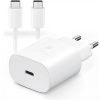 Samsung Gyári USB-C 25W Telefon és Tablet Adapter Töltő + 1m USB-C töltőkábel (EP-TA800EWE + EP-DG977BWE)