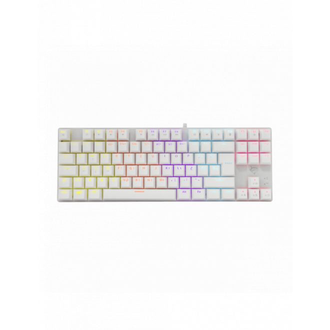 White Shark COMMANDOS RGB világítós magyar kiosztású MECHANIKUS fehér gamer billentyűzet, piros kapcsolók (GK-2106W/R-HU)