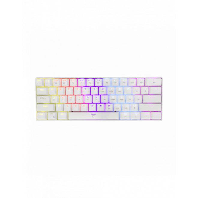 White Shark SHINOBI RGB világítós magyar kiosztású MECHANKIUS fehér gamer billentyűzet, kék kapcsolók (GK-2022W/BL-HU)