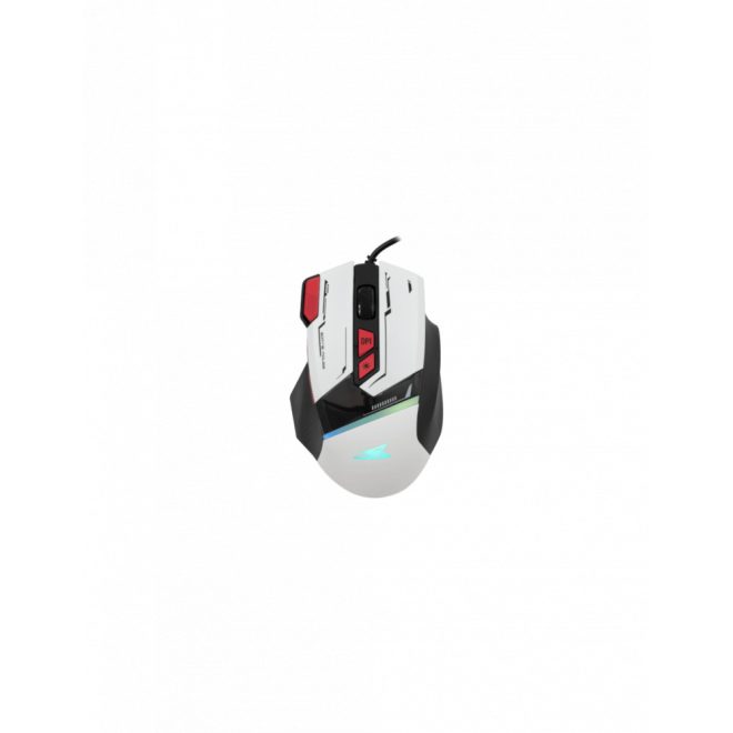 Barracuda MANTA-B RGB gamer egér, 8D, fehér, 12800 DPI (BGM-042W)