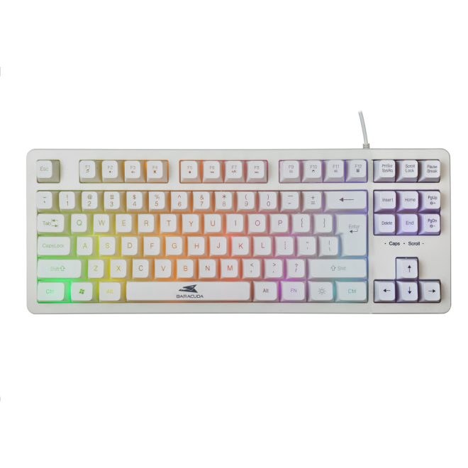 Barracuda KRILL-W RGB világítós angol kiosztású fehér gamer billentyűzet (BGK-001114W)