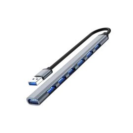   USB 3.0 7 portos elosztó HUB, 7xUSB 3.0 csatlakozóval, extra slim, szürke
