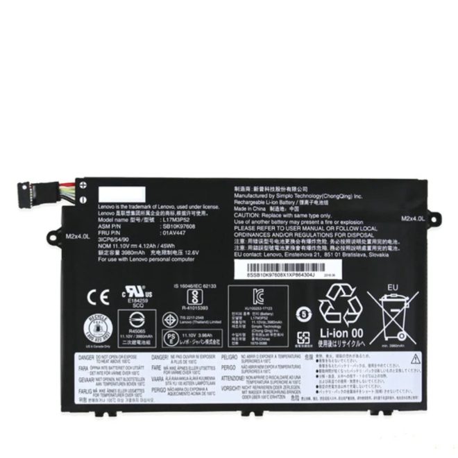 Lenovo ThinkPad Edge E590 Laptop Akkumulátor, új, gyárival megegyező minőségű helyettesítő, 3 cellás (3980mAh)