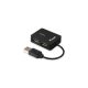 USB Hub 4 Portos elosztó, USB 2.0, fekete (Equip-Life - 128952)