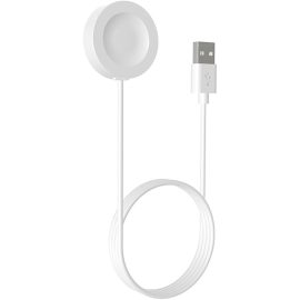   Huawei Watch 3, 4, GT3 Töltő, 75cm USB kábellel, 10W, Mágneses Indukciós, Műanyag, Fehér