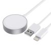 Apple iPhone-hoz és Apple Watch-hoz USB 2in1 Lightning + vezeték nélküli mágneses indukciós töltő, 1m kábel, fehér
