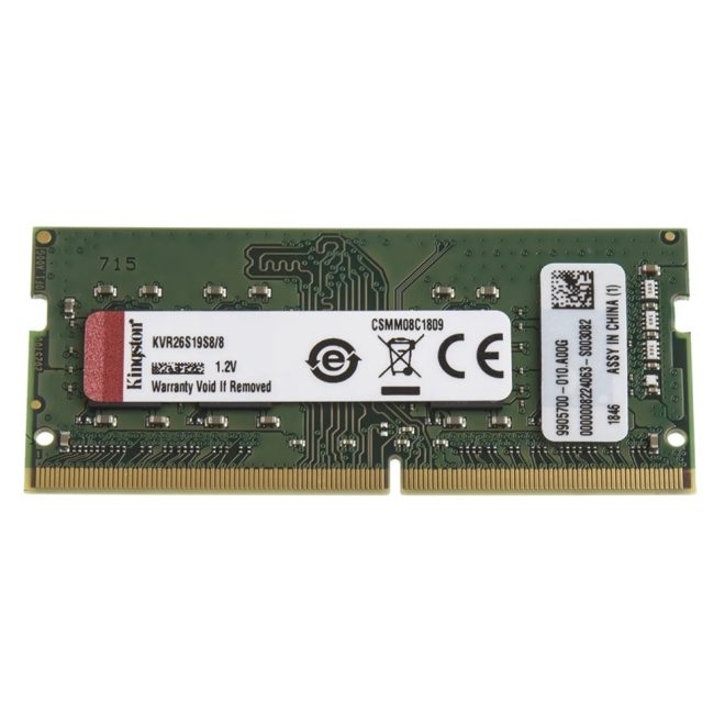 Kingston 8GB DDR4 2666MHz laptop memória, CL19, 1.2V (KVR26S19S8/8)