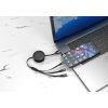 3 az 1-ben 1,2m Telefon Töltő Kábel 3,1A Fekete, USB to USB-C MicroUSB Lightning