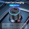 40W 2xUSB-C Szivargyújtós Telefon Autós Gyorstöltő 2db PD Portal (F8)