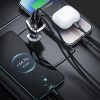 88,5W 2 x USB-C + 1 x USB Szivargyújtós Telefon Autós Gyorstöltő 2db PD és 1db QC Portal